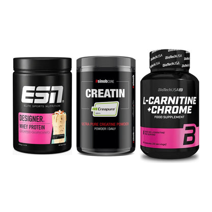 Einsteiger-Set: ESN Designer + Sinob Creatin + BioTech L-Carnit – alle enthaltenen Artikel