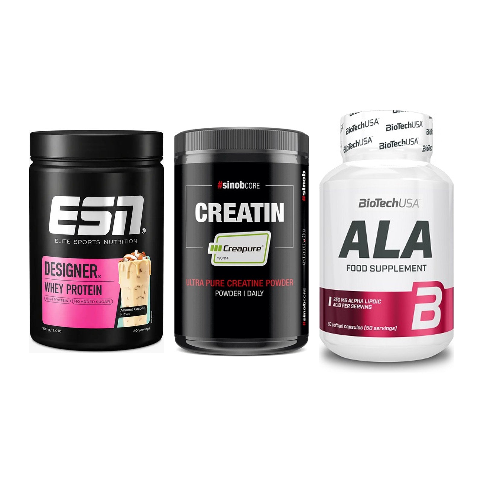 Einsteiger-Set: ESN Designer + Sinob Creatin + BioTech ALA – alle enthaltenen Artikel
