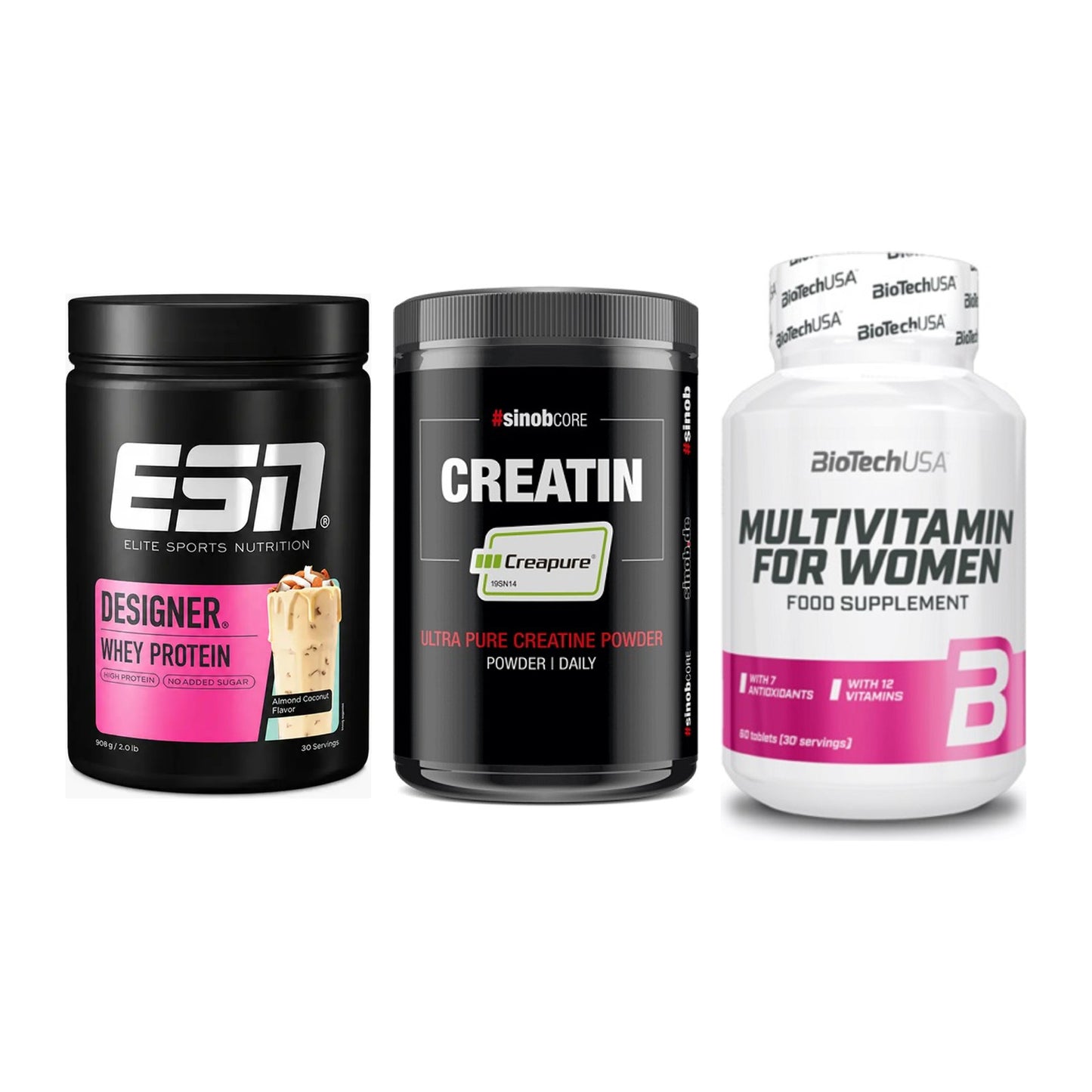 Einsteiger-Set: ESN Designer + Sinob Creatin + BioTech Multivit – alle enthaltenen Artikel
