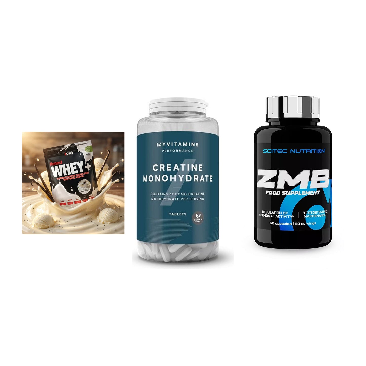 Einsteiger-Set: Sinob Honest + MyProtein + Scitec ZMB – alle enthaltenen Artikel