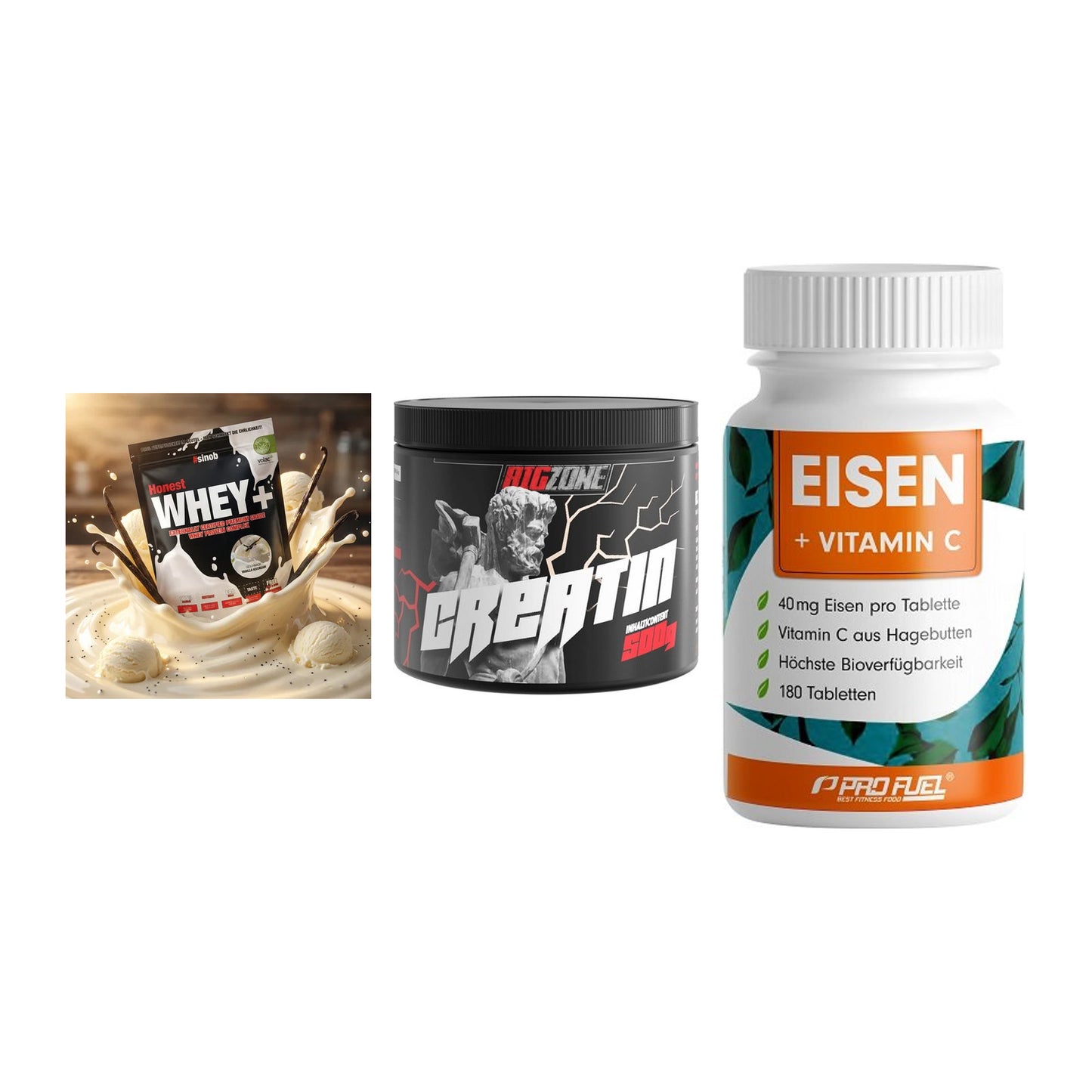 Einsteiger-Set: Sinob Honest + Big Zone Creatin + ProFuel EISEN – alle enthaltenen Artikel