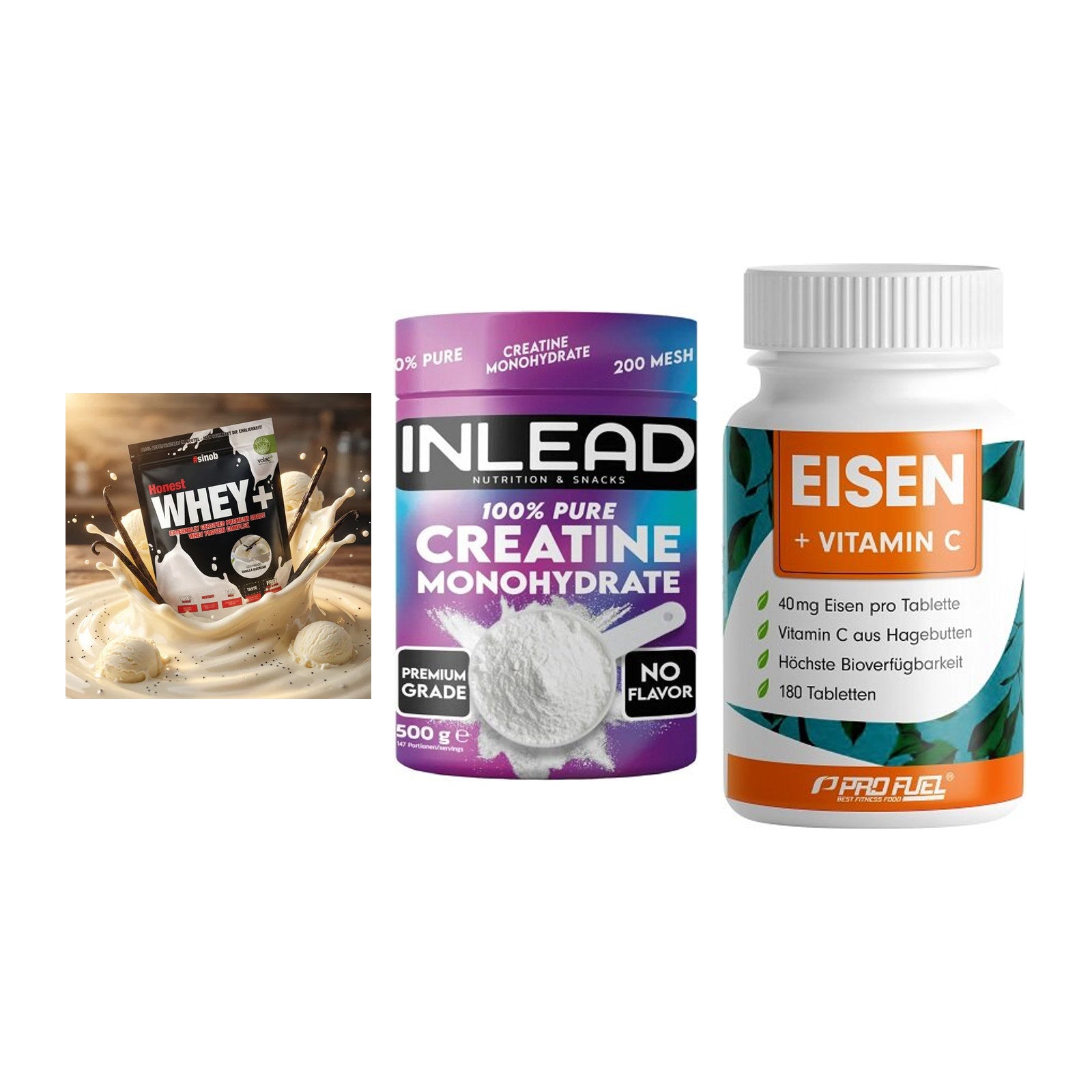 Einsteiger-Set: Sinob Honest + INLEAD Creatine + ProFuel EISEN – alle enthaltenen Artikel