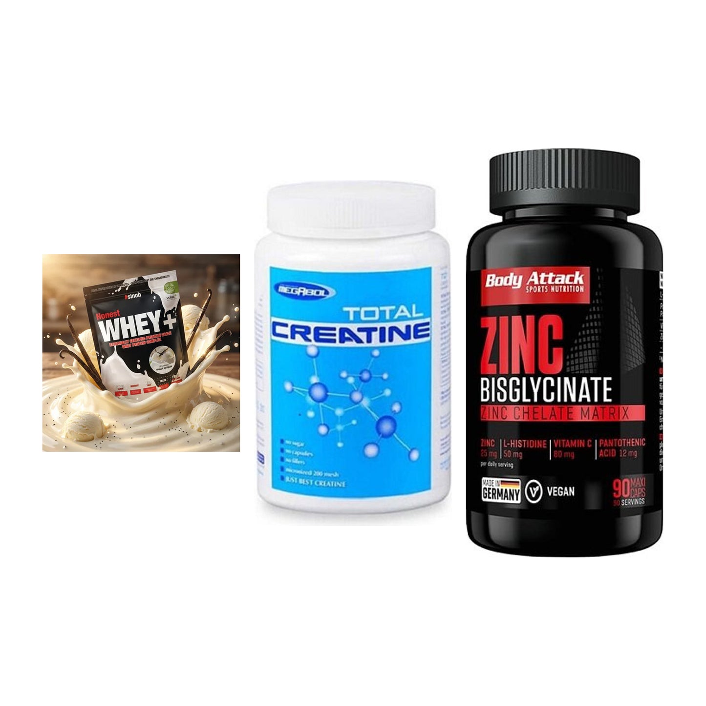 Einsteiger-Set: Sinob Honest + Megabol Total + Body Attack Zink – alle enthaltenen Artikel