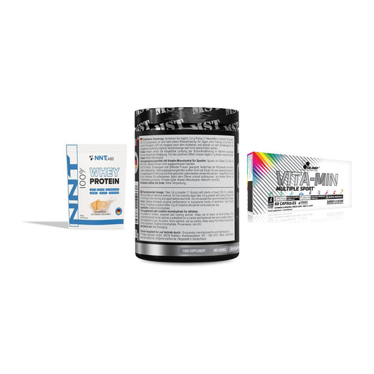 Einsteiger-Set: NNT Whey + MST Creatin + Olimp Vita-Min – alle enthaltenen Artikel