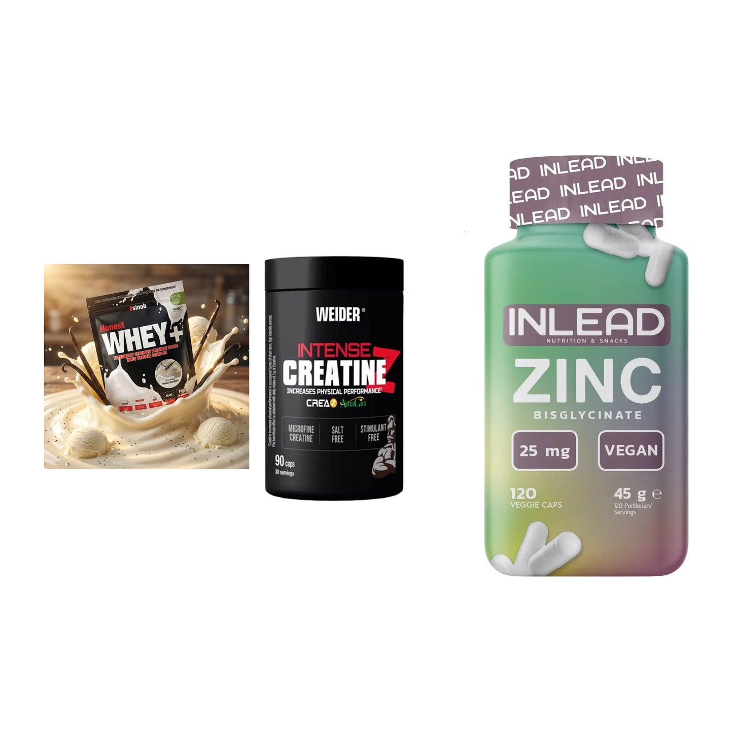 Einsteiger-Set: Sinob Honest + Weider Intense + INLEAD Zink – alle enthaltenen Artikel
