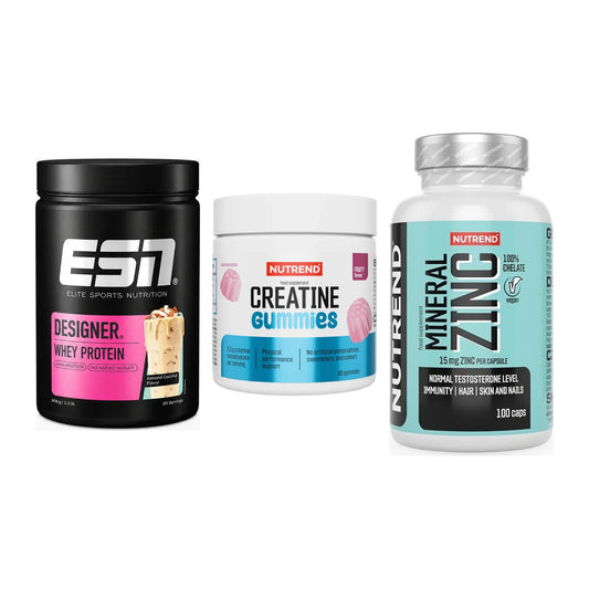 Einsteiger-Set: ESN Designer + Nutrend Creatine + Nutrend Zinc – alle enthaltenen Artikel