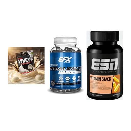 Einsteiger-Set: Sinob Honest + EFX Kre-Alkalyn + ESN Vitamin – alle enthaltenen Artikel