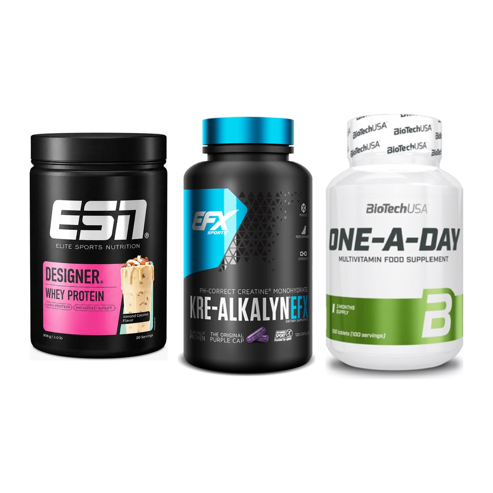 Einsteiger-Set: ESN Designer + EFX Kre-Alkalyn + BioTech One A – alle enthaltenen Artikel