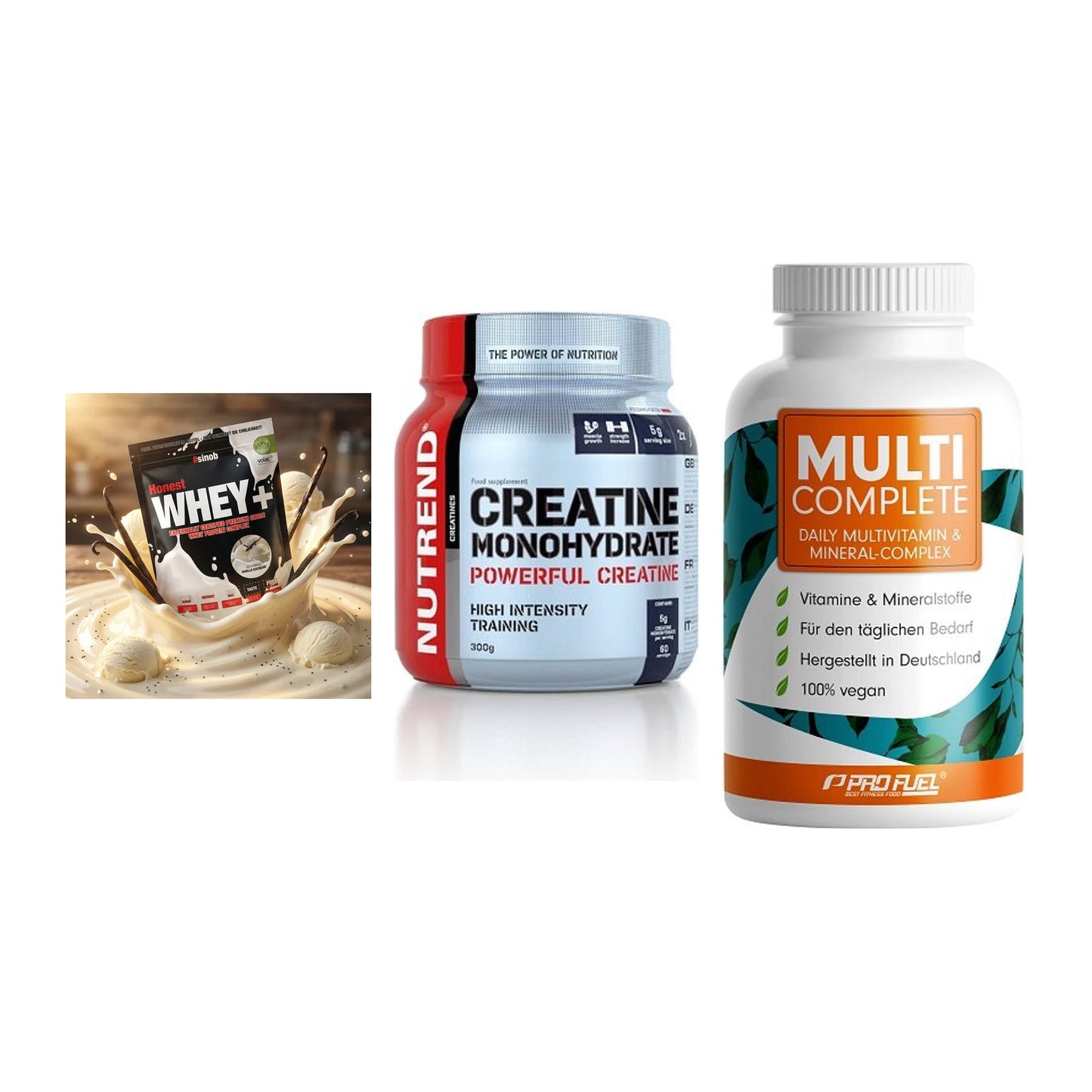 Einsteiger-Set: Sinob Honest + Nutrend Creatine + ProFuel MULTI – alle enthaltenen Artikel