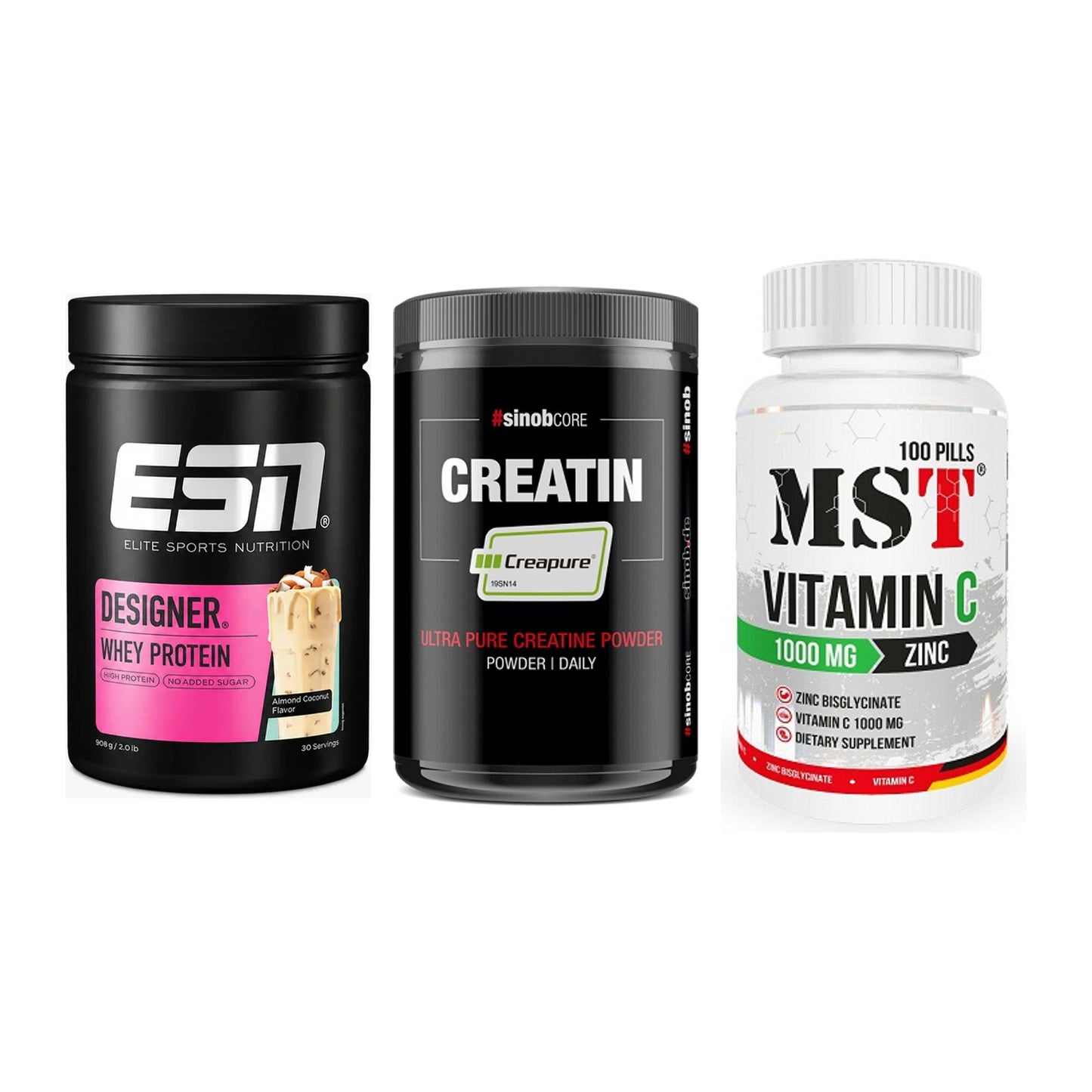 Einsteiger-Set: ESN Designer + Sinob Creatin + MST Vitamin C – alle enthaltenen Artikel