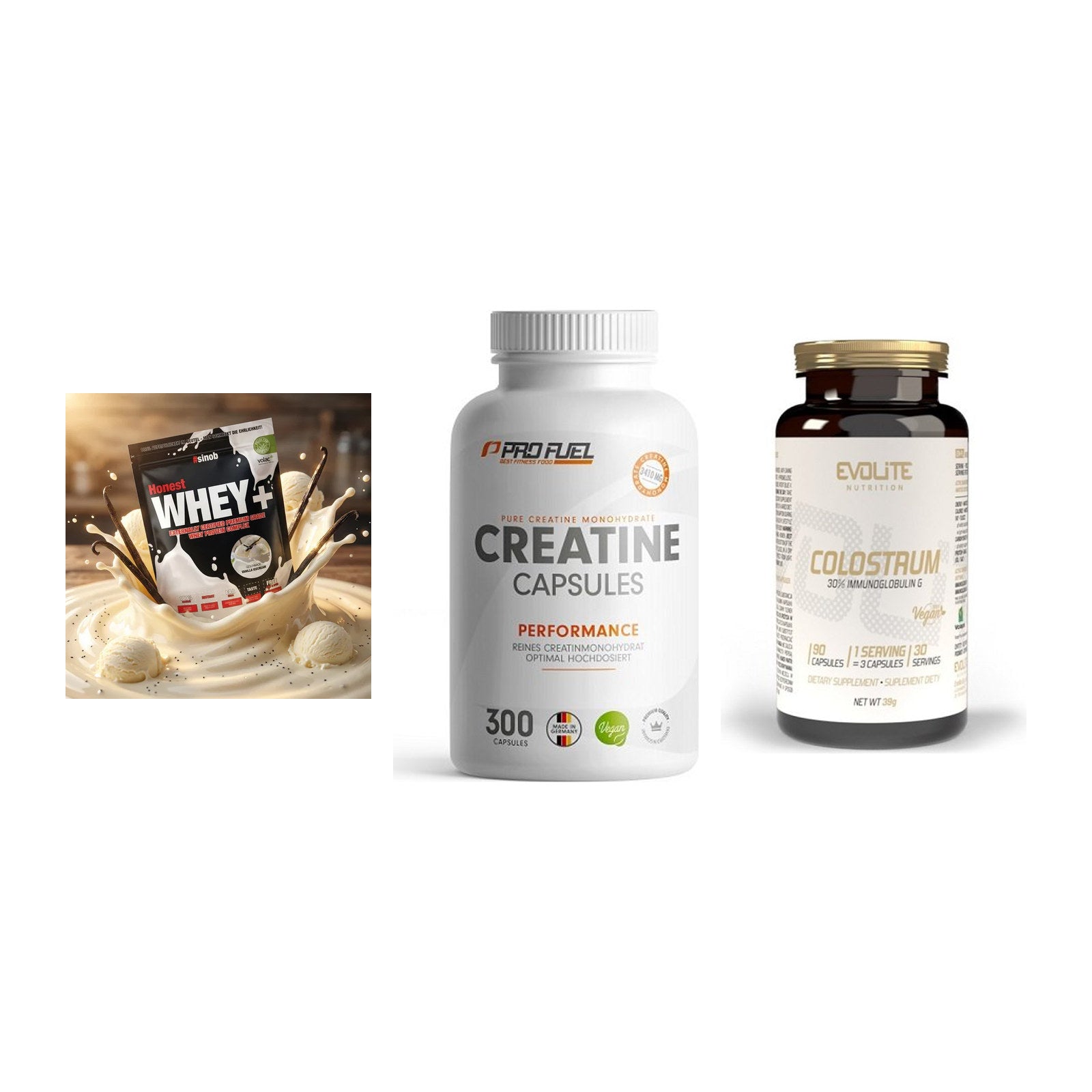 Einsteiger-Set: Sinob Honest + ProFuel Creatine + Evolite Nutritio – alle enthaltenen Artikel