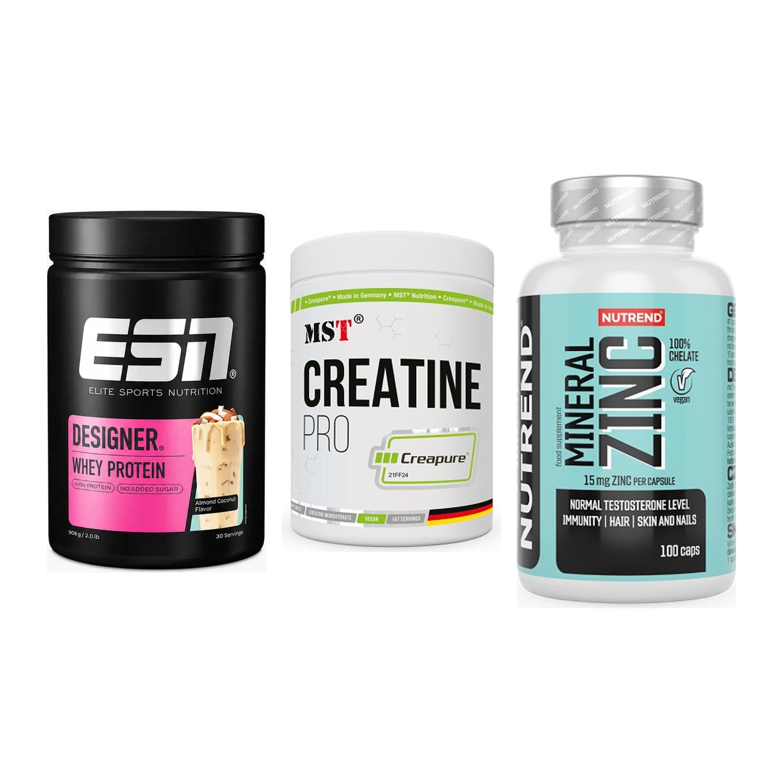 Einsteiger-Set: ESN Designer + MST Creatin Pro + Nutrend Zinc – alle enthaltenen Artikel