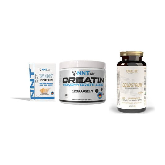 Einsteiger-Set: NNT Whey + NNT Creatin 1000 + Evolite Nutritio – alle enthaltenen Artikel