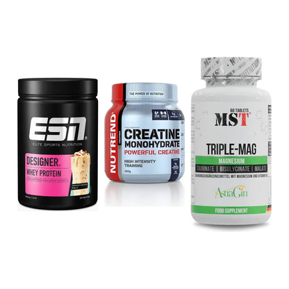 Einsteiger-Set: ESN Designer + Nutrend Creatine + MST Tripple Mag – alle enthaltenen Artikel