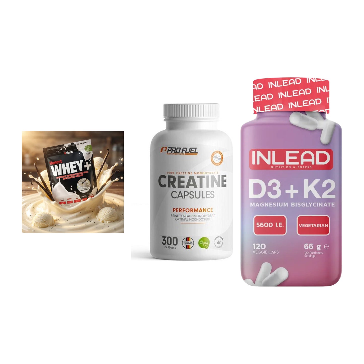 Einsteiger-Set: Sinob Honest + ProFuel Creatine + INLEAD Vitamin – alle enthaltenen Artikel