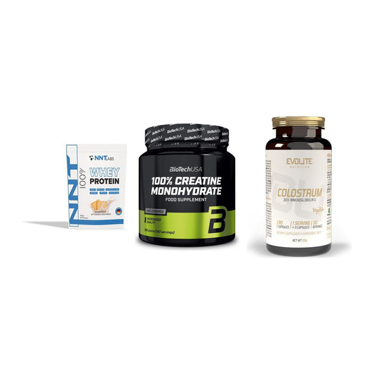 Einsteiger-Set: NNT Whey + BioTech Creatine + Evolite Nutritio – alle enthaltenen Artikel