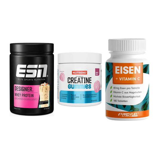 Einsteiger-Set: ESN Designer + Nutrend Creatine + ProFuel EISEN – alle enthaltenen Artikel