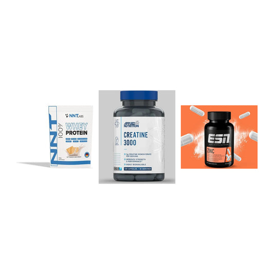 Einsteiger-Set: NNT Whey + Applied Nutrition Creatine 3000 + ESN Zinc – alle enthaltenen Artikel