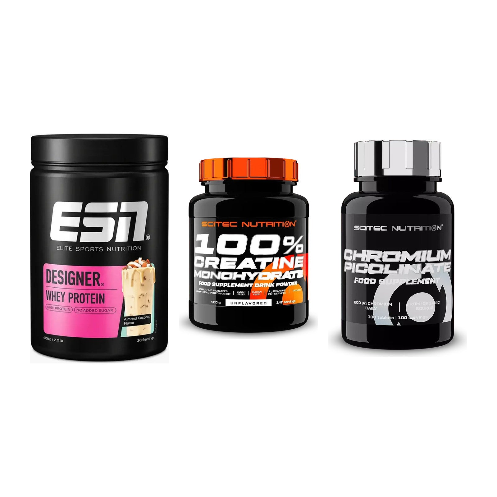Einsteiger-Set: ESN Designer + Scitec Creatine + Scitec Chromium – alle enthaltenen Artikel