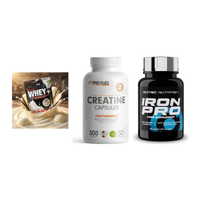 Einsteiger-Set: Sinob Honest + ProFuel Creatine + Scitec Iron Pro – alle enthaltenen Artikel