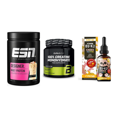 Einsteiger-Set: ESN Designer + BioTech Creatine + ProFuel VITAMIN – alle enthaltenen Artikel