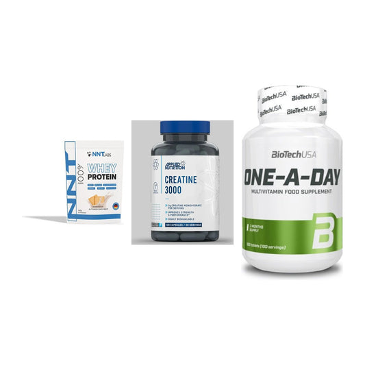 Einsteiger-Set: NNT Whey + Applied Nutritio + BioTech One A – alle enthaltenen Artikel