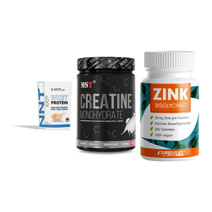 Einsteiger-Set: NNT Whey + MST Creatin + ProFuel Zink – alle enthaltenen Artikel