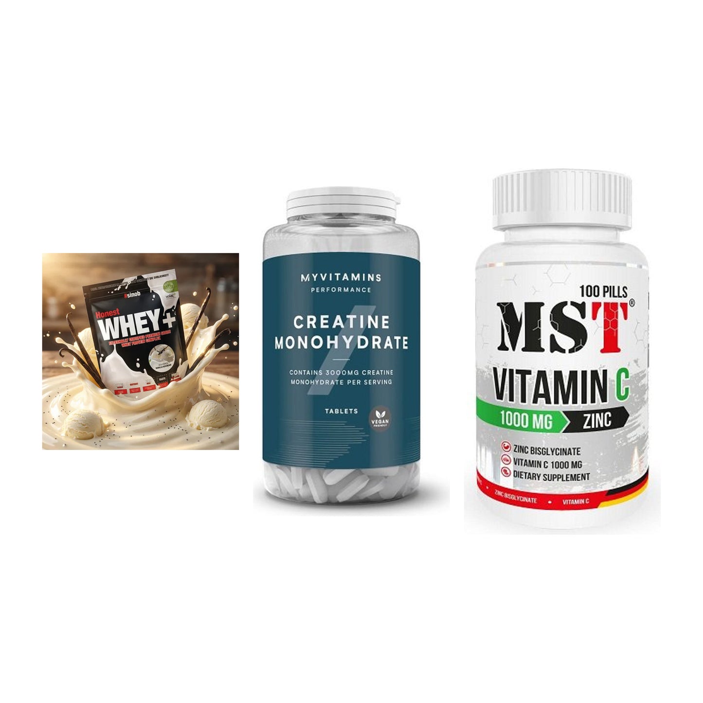 Einsteiger-Set: Sinob Honest + MyProtein + MST Vitamin C – alle enthaltenen Artikel