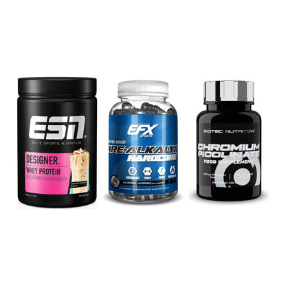 Einsteiger-Set: ESN Designer + EFX Kre-Alkalyn + Scitec Chromium – alle enthaltenen Artikel