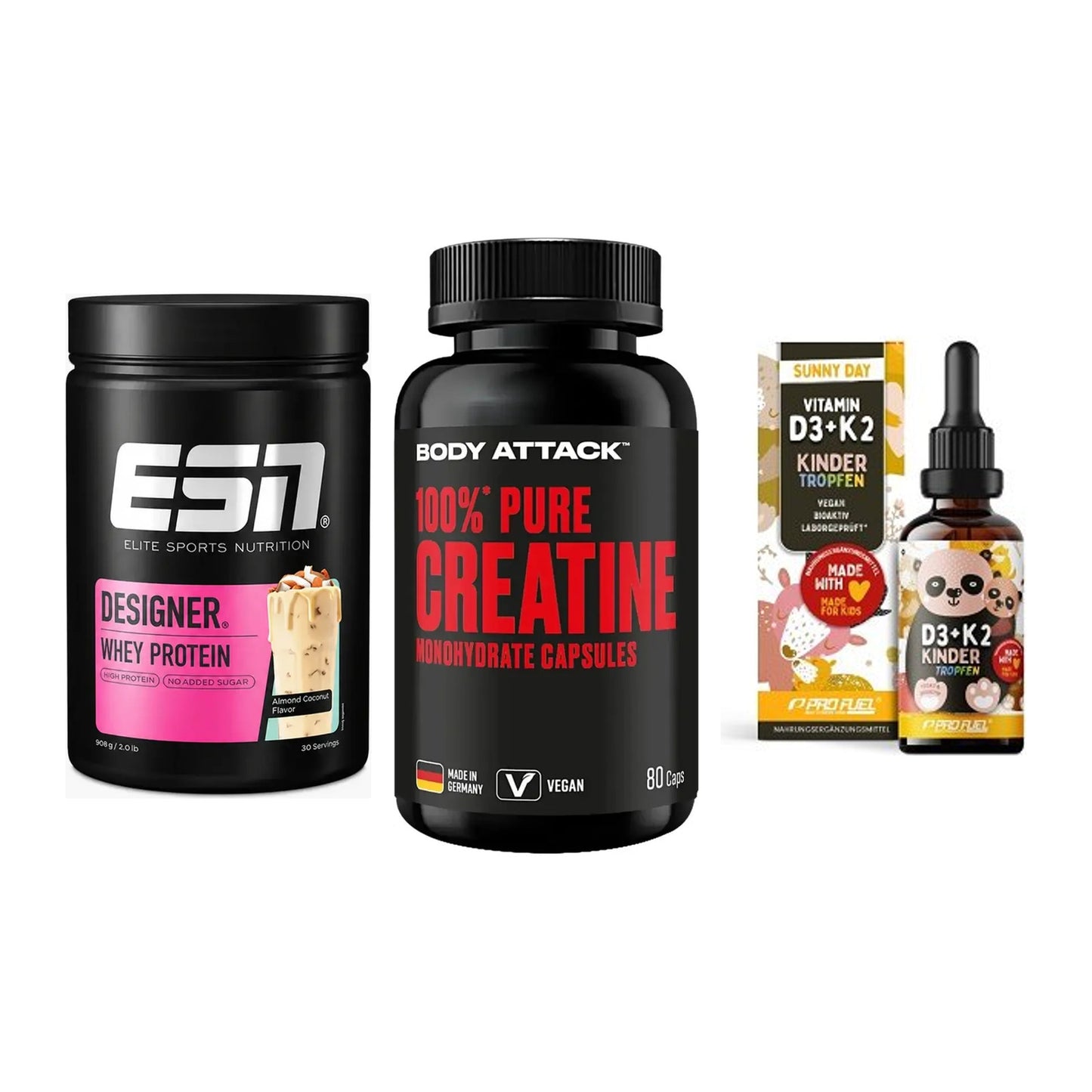 Einsteiger-Set: ESN Designer + Body Attack 100% + ProFuel VITAMIN – alle enthaltenen Artikel