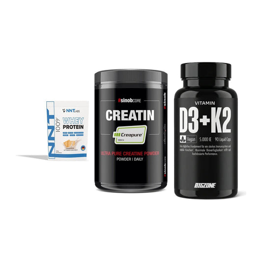 Einsteiger-Set: NNT Whey + Sinob Creatin + Big Zone Vitamin – alle enthaltenen Artikel