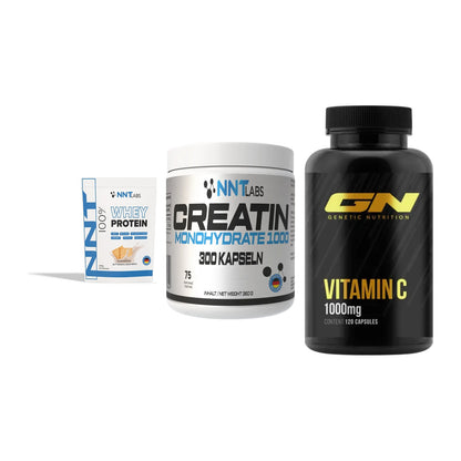 Einsteiger-Set: NNT Whey + NNT Creatin 1000 + GN Vitamin C – alle enthaltenen Artikel