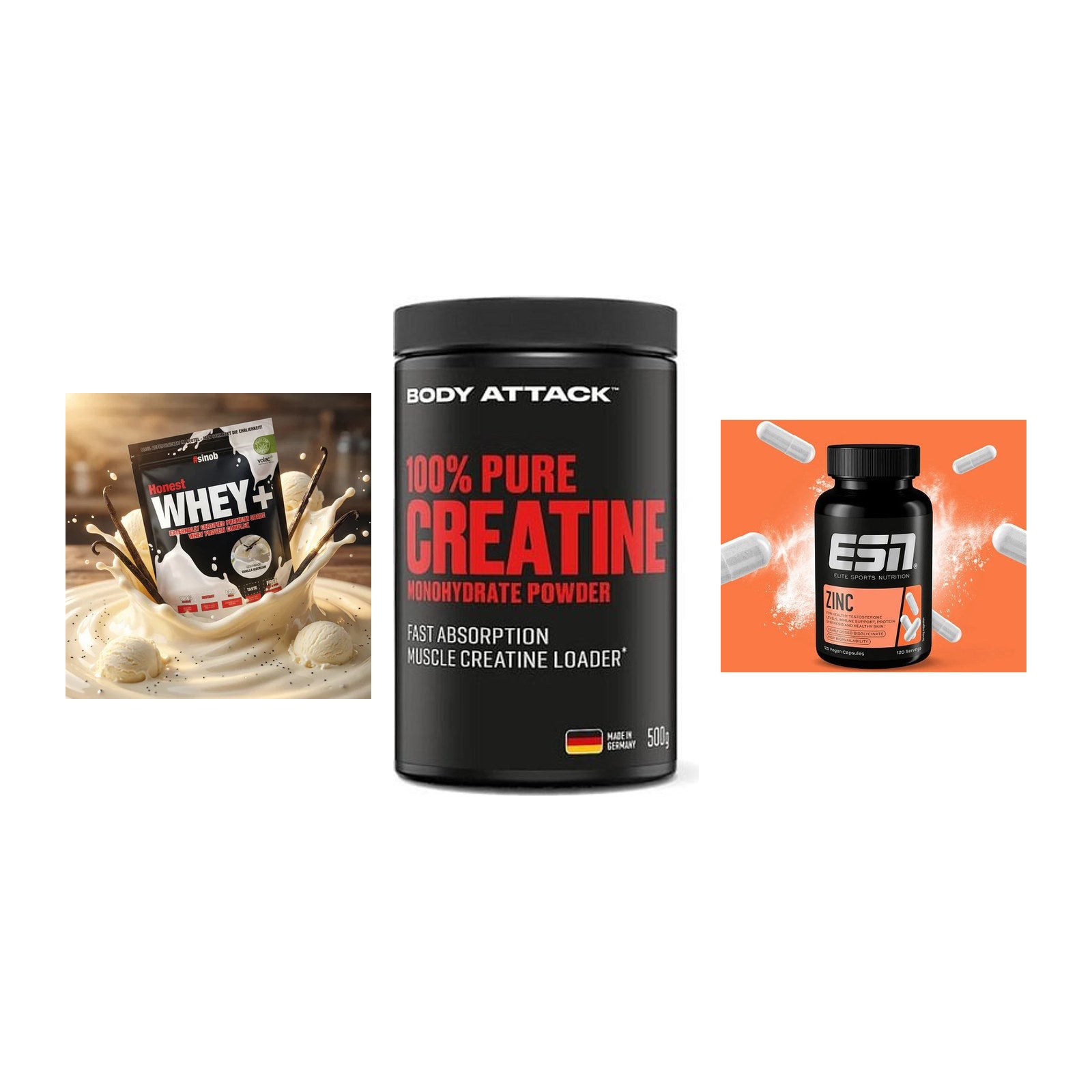 Einsteiger-Set: Sinob Honest + Body Attack 100% + ESN Zinc – alle enthaltenen Artikel