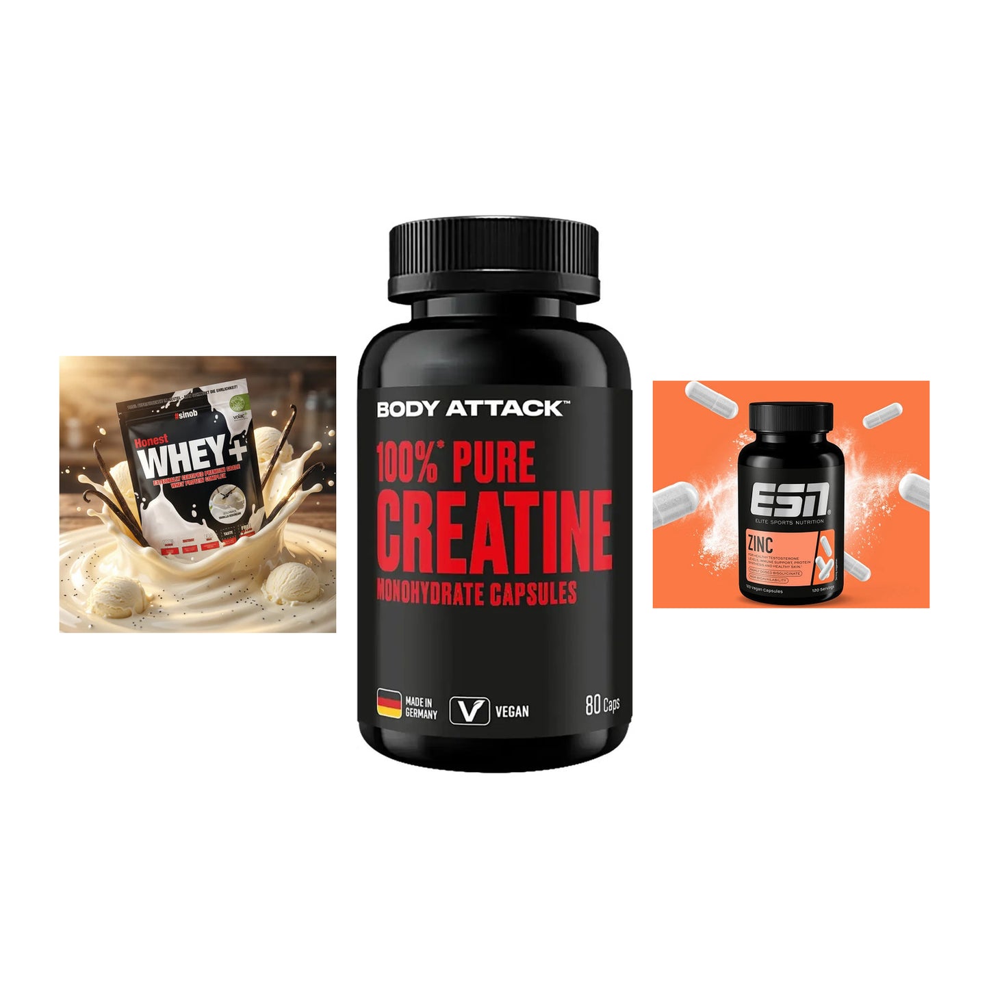 Einsteiger-Set: Sinob Honest + Body Attack 100% + ESN Zinc – alle enthaltenen Artikel