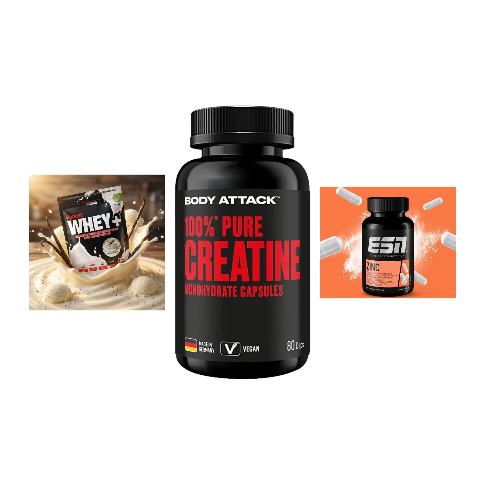 Einsteiger-Set: Sinob Honest + Body Attack 100% + ESN Zinc – alle enthaltenen Artikel