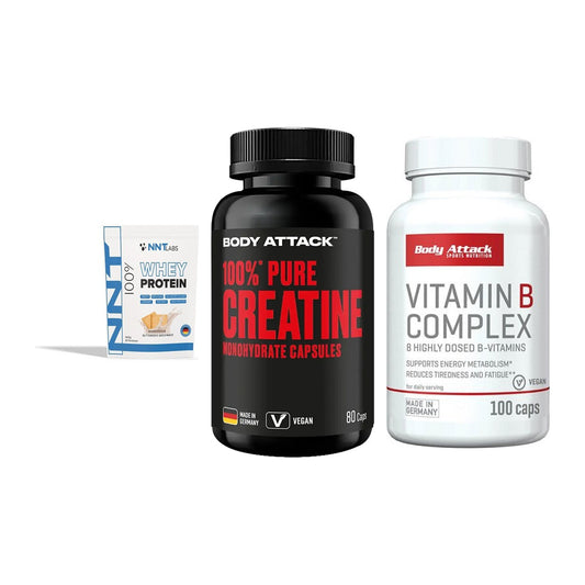 Einsteiger-Set: NNT Whey + Body Attack 100% + Body Attack – alle enthaltenen Artikel