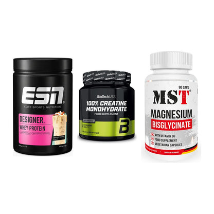 Einsteiger-Set: ESN Designer + BioTech Creatine + MST Magnesium – alle enthaltenen Artikel