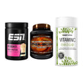 Einsteiger-Set: ESN Designer Whey + Scitec Crea-Bomb + Sinob Vitamin C – alle enthaltenen Artikel