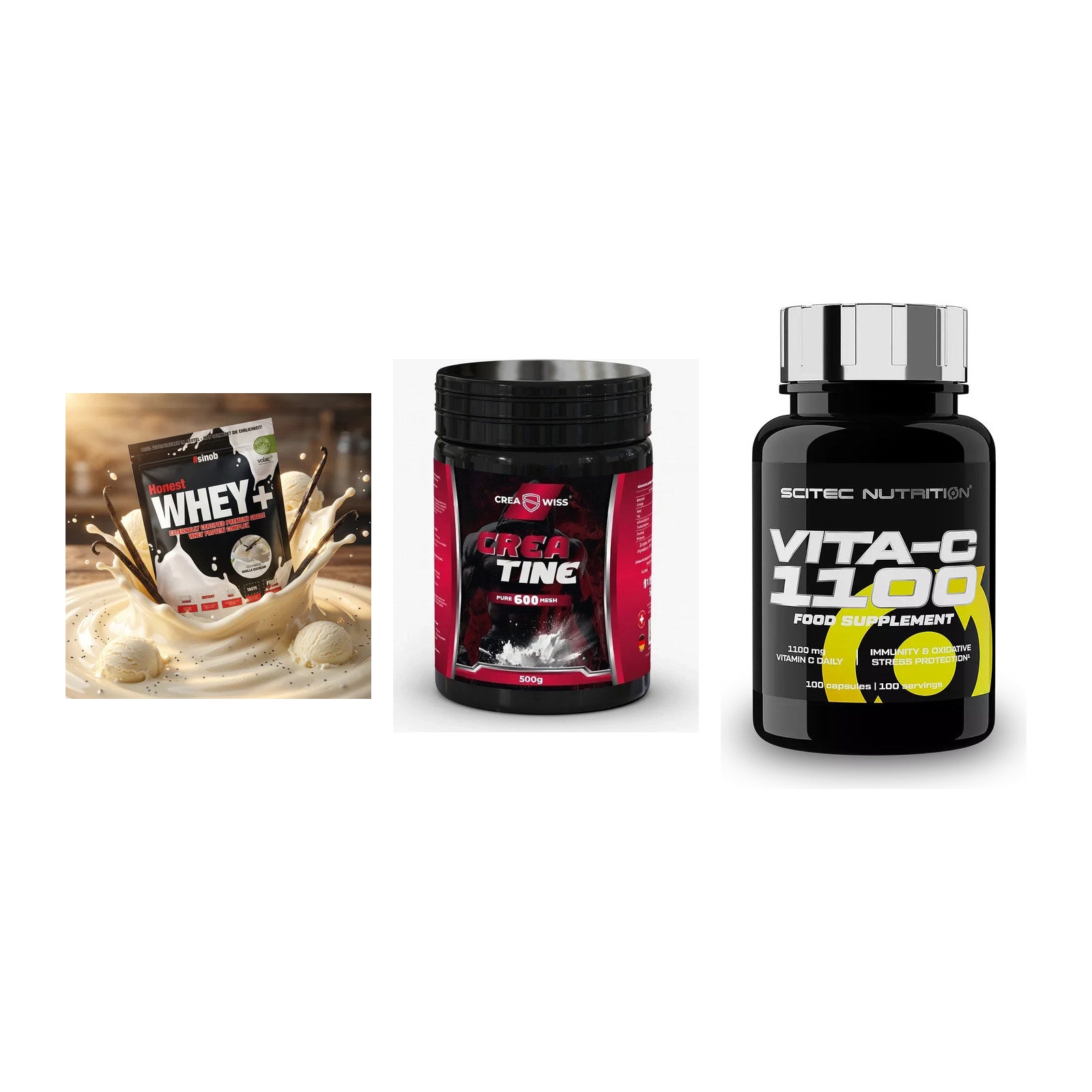 Einsteiger-Set: Sinob Honest + CREASWISS + Scitec Vitamin C – alle enthaltenen Artikel