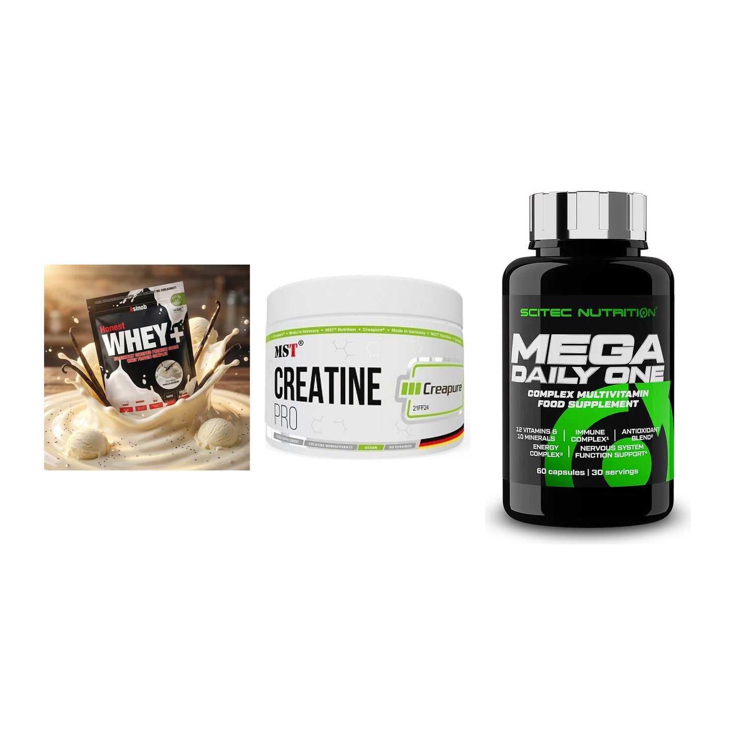 Einsteiger-Set: Sinob Honest + MST Creatin Pro + Scitec Mega – alle enthaltenen Artikel