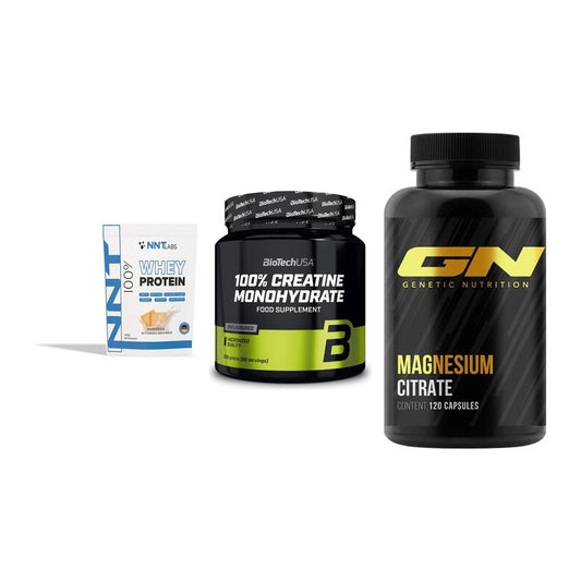 Einsteiger-Set: NNT Whey + BioTech Creatine + GN Magnesium – alle enthaltenen Artikel