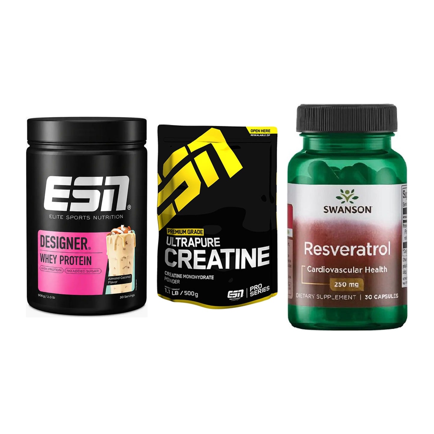 Einsteiger-Set: ESN Designer + ESN Ultrapure + Swanson Resverat – alle enthaltenen Artikel