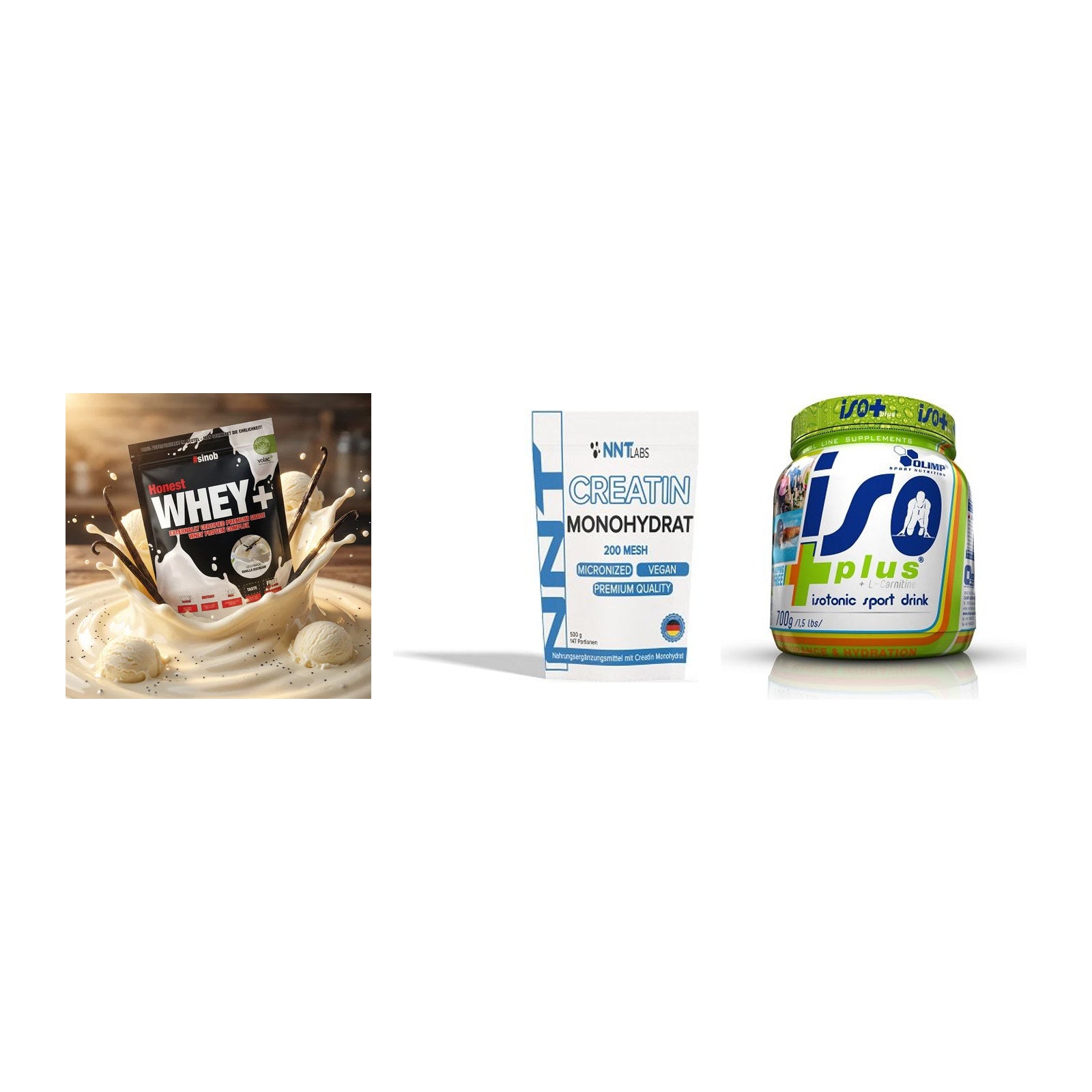 Einsteiger-Set: Sinob Honest + NNT Creatin + Olimp Iso Plus – alle enthaltenen Artikel