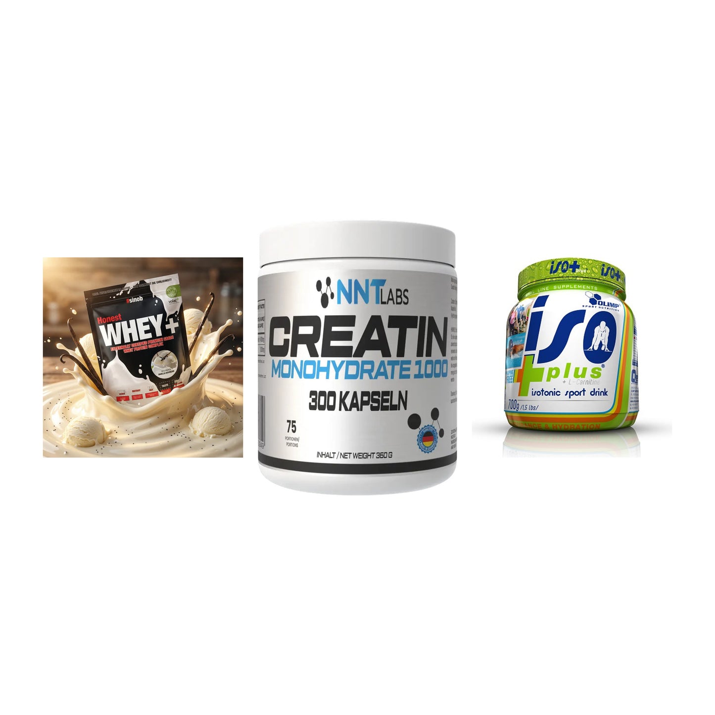 Einsteiger-Set: Sinob Honest + NNT Creatin 1000 + Olimp Iso Plus – alle enthaltenen Artikel
