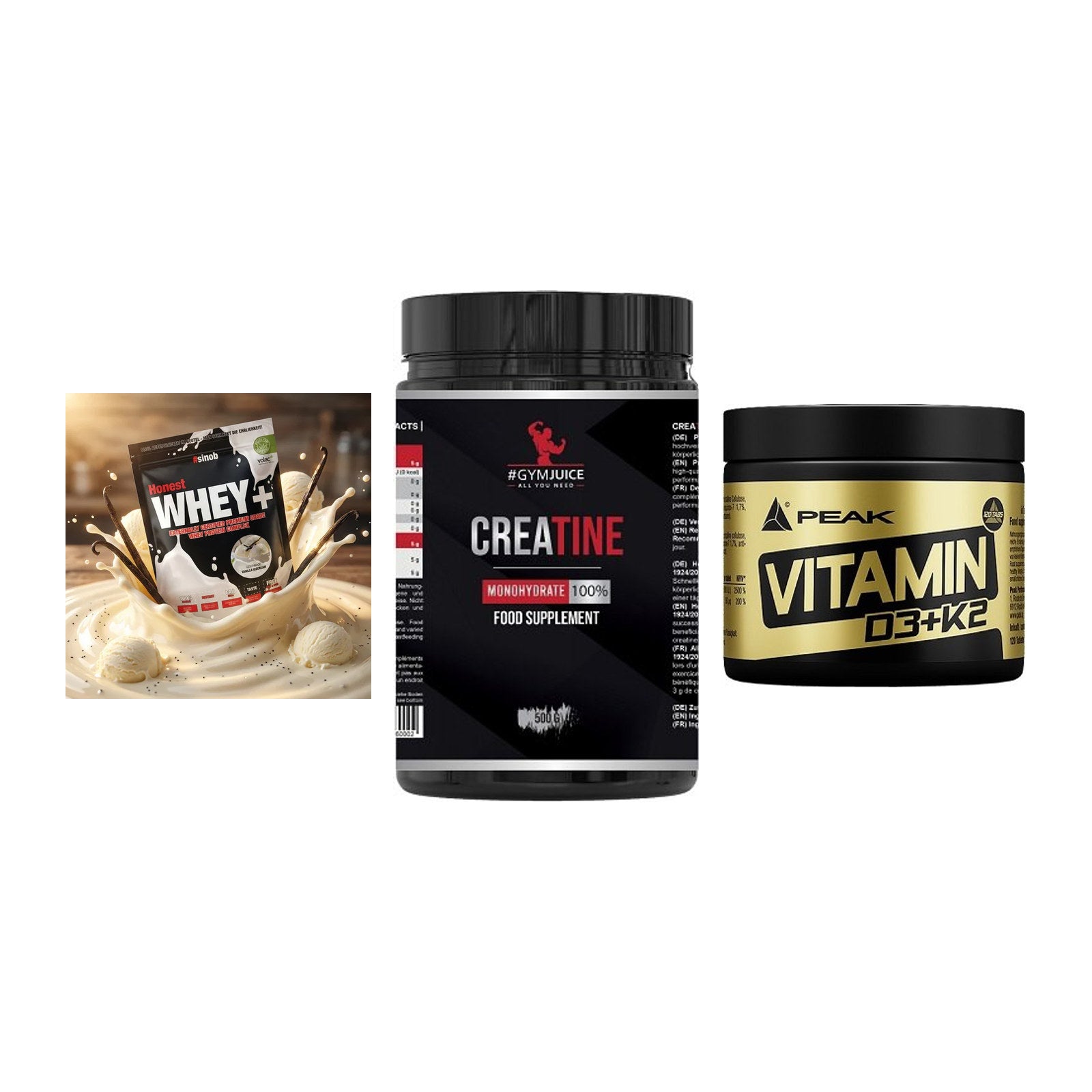 Einsteiger-Set: Sinob Honest + #GYMJUICE + Peak Vitamin – alle enthaltenen Artikel