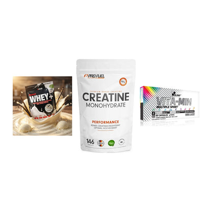 Einsteiger-Set: Sinob Honest + ProFuel Creatine + Olimp Vita-Min – alle enthaltenen Artikel