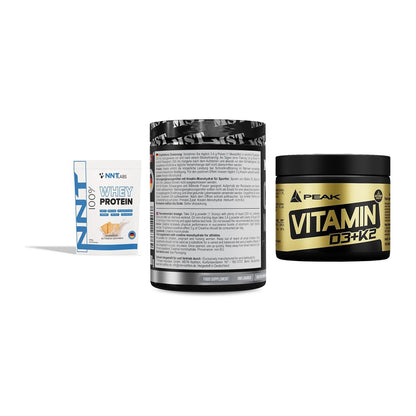 Einsteiger-Set: NNT Whey + MST Creatin + Peak Vitamin – alle enthaltenen Artikel