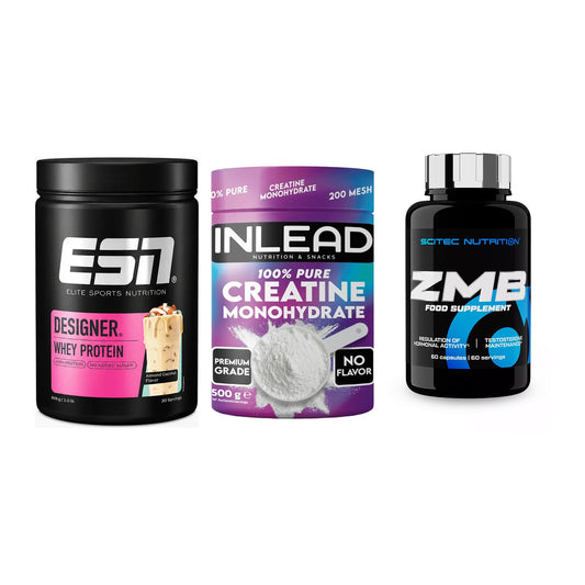 Einsteiger-Set: ESN Designer + INLEAD Creatine + Scitec ZMB – alle enthaltenen Artikel