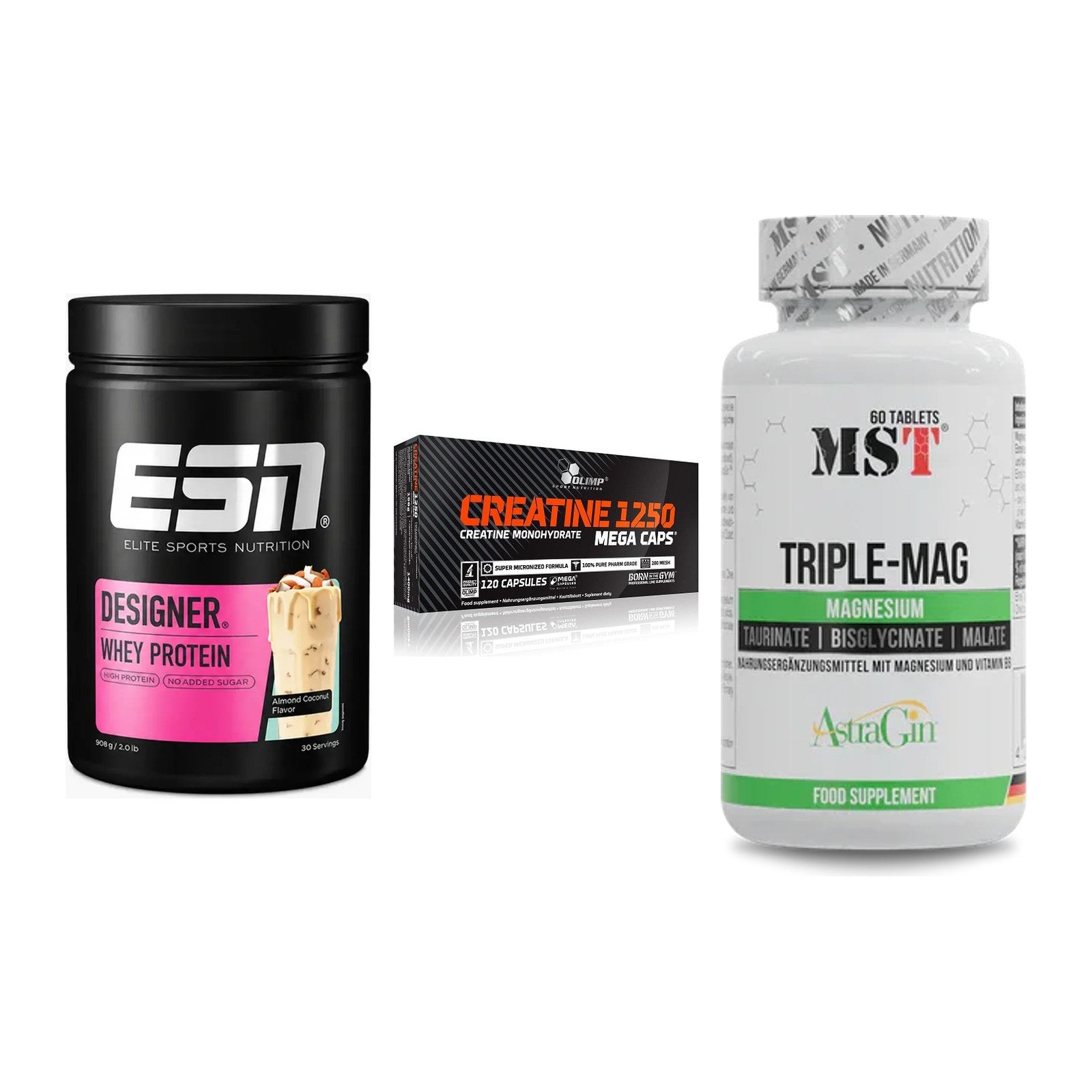 Einsteiger-Set: ESN Designer + Olimp Creatine + MST Tripple Mag – alle enthaltenen Artikel