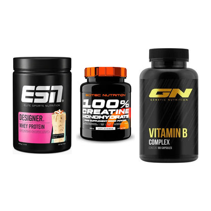 Einsteiger-Set: ESN Designer + Scitec Creatine + GN Vitamin – alle enthaltenen Artikel